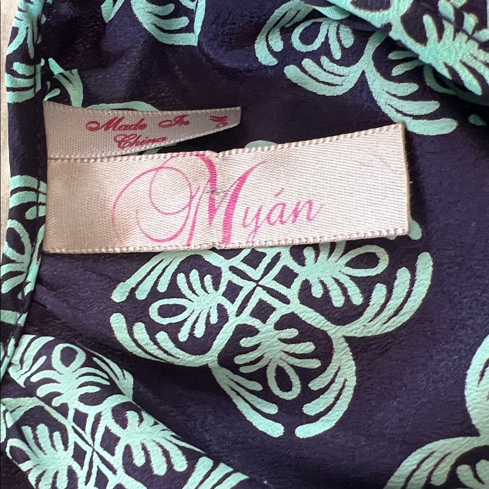 Navy and Green Medium Midi Dress NWOT - Picture 3 of 3